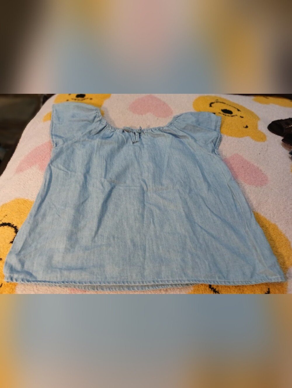 Pre-loved Light Wash Denim Top - Pale Blue.